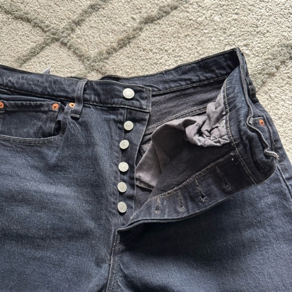 Levi’s jeans premium 501 washed black high rise button fly slim taper 31 - Picture 2 of 12